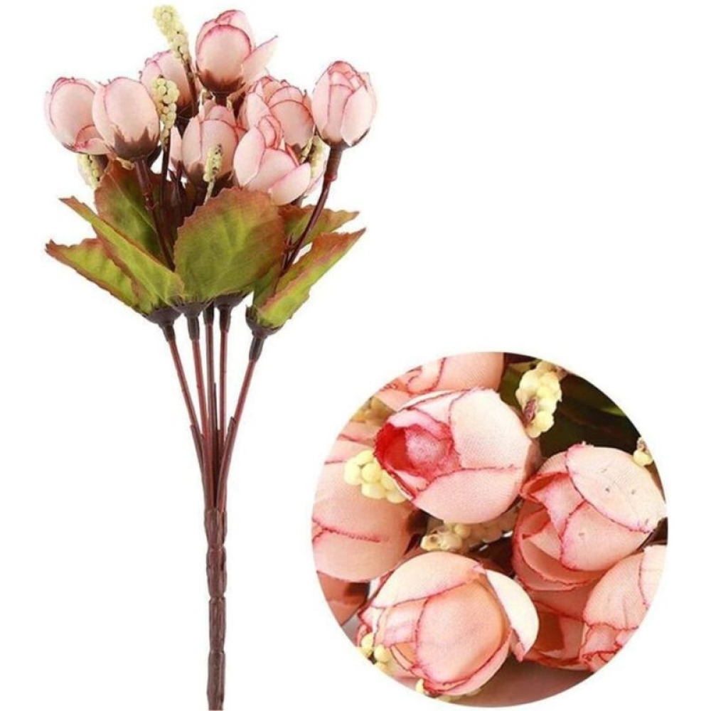 Buchet Trandafir Artificiale 5 Fire, 33 cm, 10 Flori - Engros