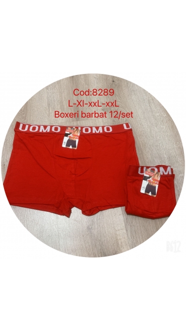 boxeri barbati rosii l-2xl 12/set