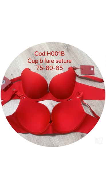 sutien dama rosu cupa B fara cusatura 6/set