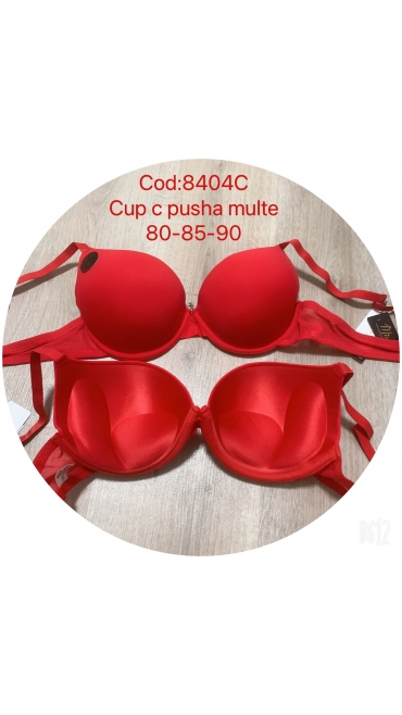 sutien dama rosu cupa c push-up mare 6/set