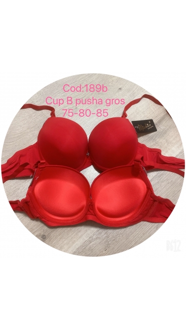 sutien dama rosu cupa b push-up mare 6/set