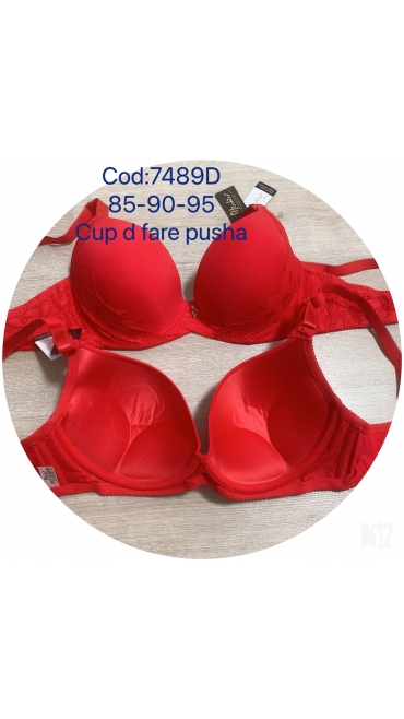 sutien dama rosu cupa d fara push up 6/set