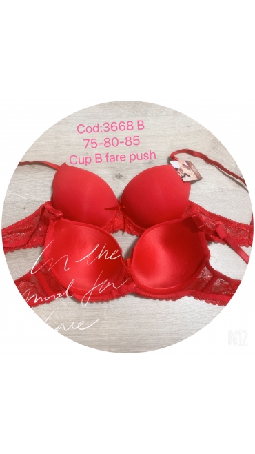 sutien dama rosu cupa b fara push up 6/set