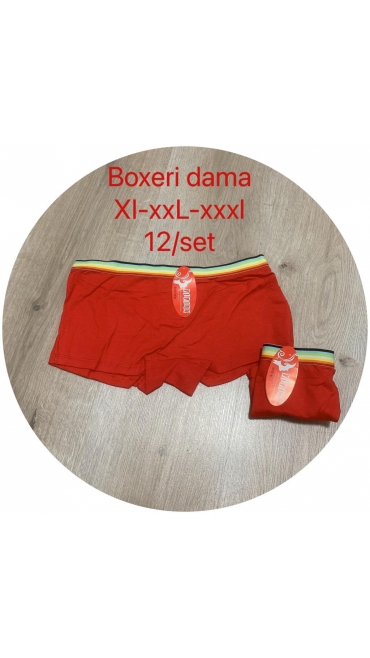 boxeri dama rosii xl-3xl 12/set