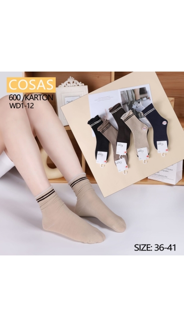 sosete dama bumbac 36-41 culori combinate 20/set