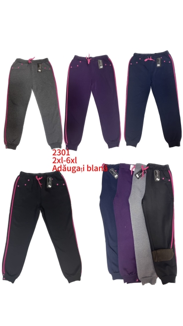 pantaloni trening dama blana 2xl-6xl 6/set