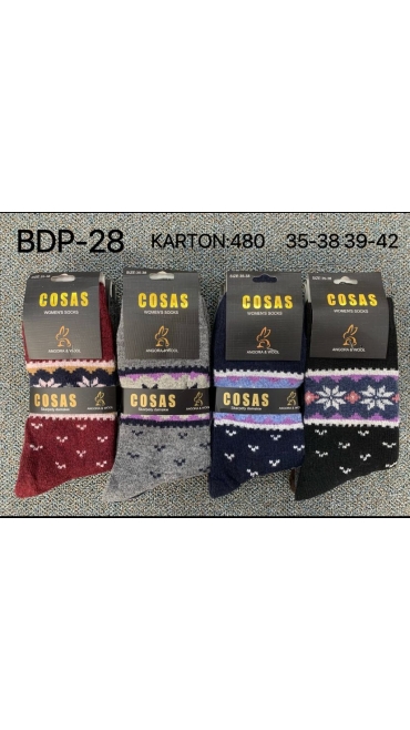 sosete dama angora 35-38/ 39-42 culori combinate 24/set