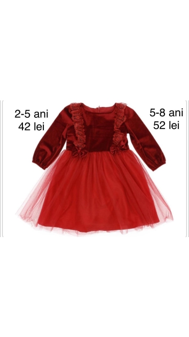 rochie fete rosie 2-5 ani 4/set