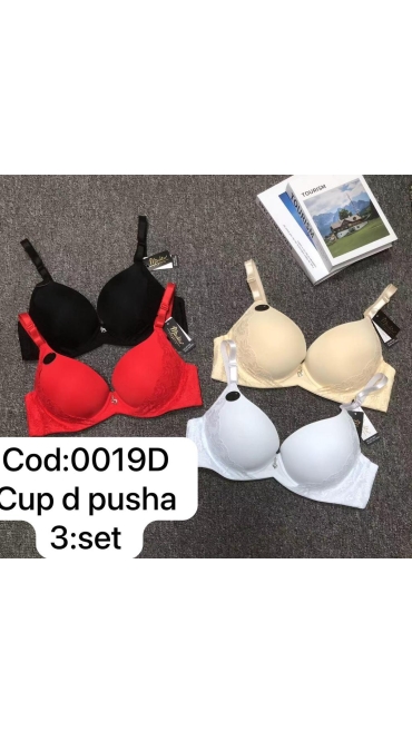 sutien cupa d push-up 3/set