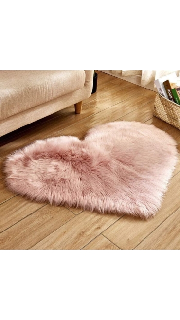 Covor Blana sintetica Forma Inima 90 x 75 cm, diverse culori Engros