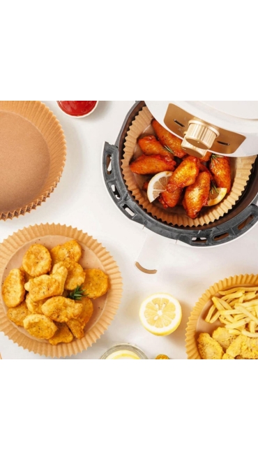 Set de 50 hartii de copt pentru friteuza Saizone bej, 16 x 4.5 cm - Engros