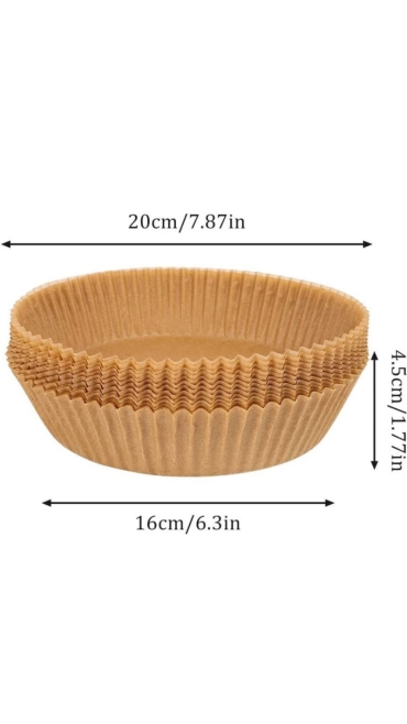 Set de 50 hartii de copt pentru friteuza Saizone bej, 16 x 4.5 cm - Engros