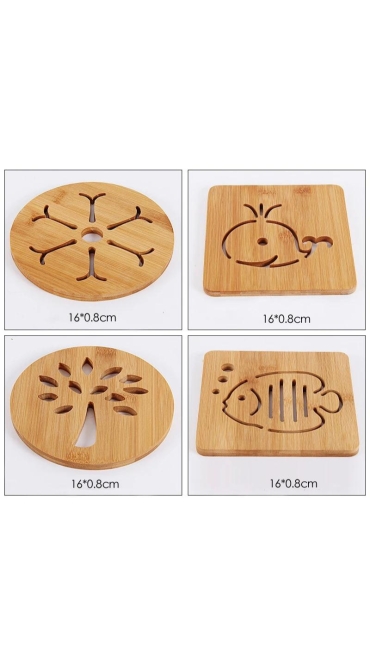 Suport pentru Oale din Lemn, 16.5 x 6.5 x 1 cm, Engros