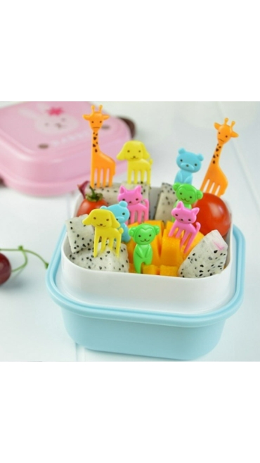Set 10 Furculițe Animale Pentru Copii, 4 x 3 x 0.2 cm - Engros