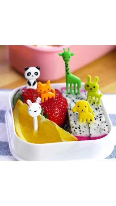 Set 10 Furculițe Animale Pentru Copii, 4 x 3 x 0.2 cm - Engros