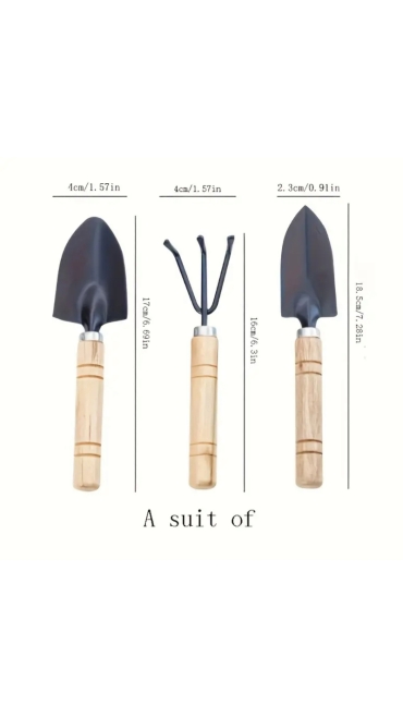 Set 3 Mini Scule de Gradina, 18.5 x 4 cm, Engros