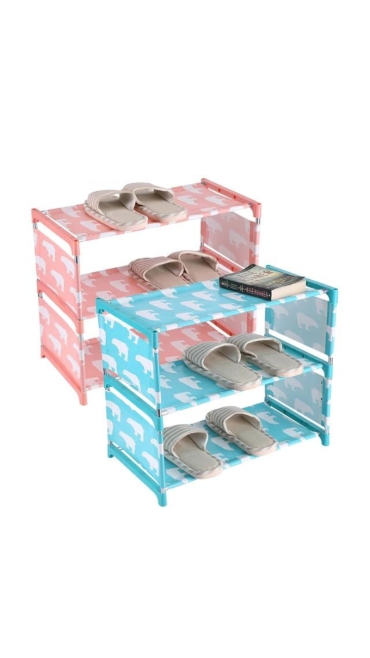 Pantofar cu 3 Etajere, 46 x 37.5 x 25.5 cm, Material Nețesut, Engros