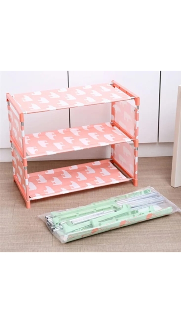 Pantofar cu 3 Etajere, 46 x 37.5 x 25.5 cm, Material Nețesut, Engros