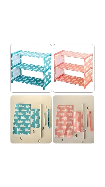 Pantofar cu 3 Etajere, 46 x 37.5 x 25.5 cm, Material Nețesut, Engros