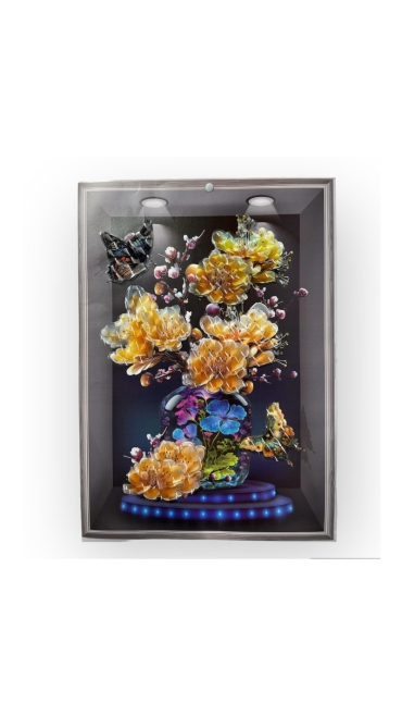Sticker 3D Vaza cu flori, 50 x 35 cm, Engros
