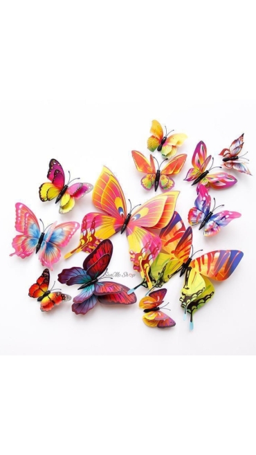 Stickere Decorative de perete 3D Cu Fluturi, 49 x 35 cm, Diverse modele - Engros