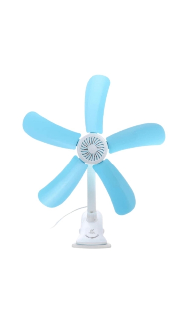 Ventilator Electric multifunctiona, picior pliabil si clips, Alb Albastru - Engros