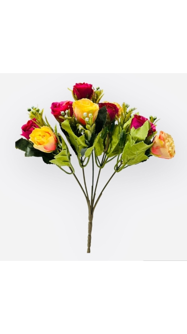 Buchet Trandafiri din Flori Artificiale, 5 capete, 27 cm - Engros