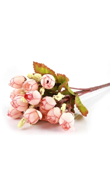 Buchet Trandafir Artificiale 5 Fire, 33 cm, 10 Flori - Engros