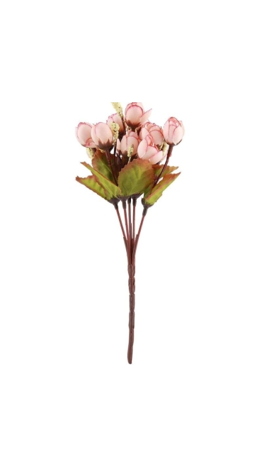 Buchet Trandafir Artificiale 5 Fire, 33 cm, 10 Flori - Engros