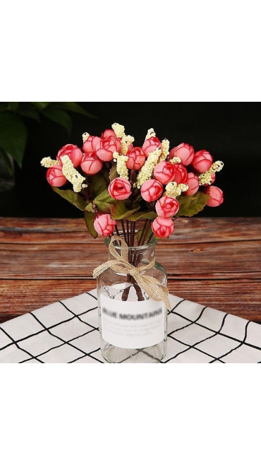 Buchet Trandafir Artificiale 5 Fire, 33 cm, 10 Flori - Engros