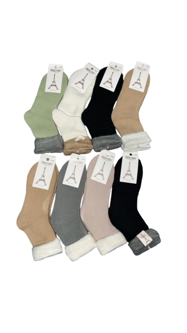 sosete flausate dama angora si lana 36-41 culori combinate 20/set