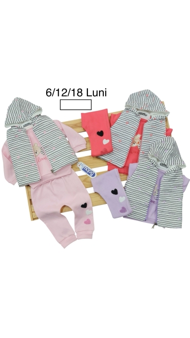 compleu fete 6-18 luni 3/set