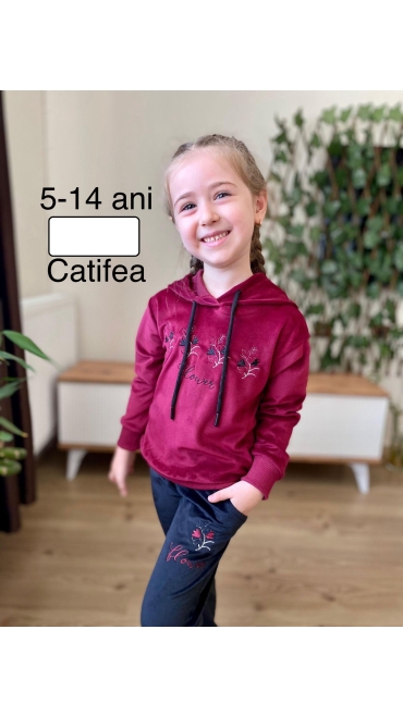 compleu fete catifea 5-14 ani 4/set