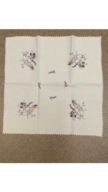 napron brodat 85x85 cm 4/set