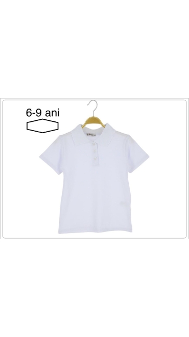 tricou alb copii scoala 6-9 ani 4/set