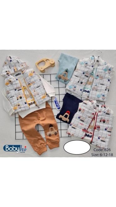 compleu baieti 6-18 luni 3/set