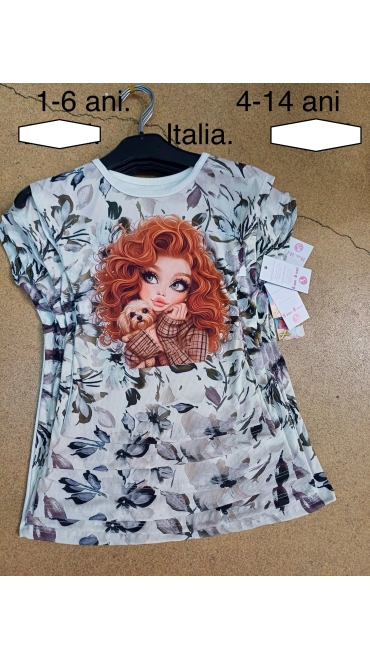 tricou fete 4-14 ani 4/set