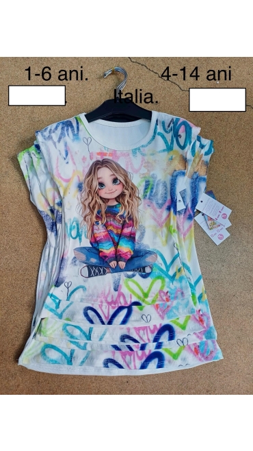 tricou fete 4-14 ani 4/set
