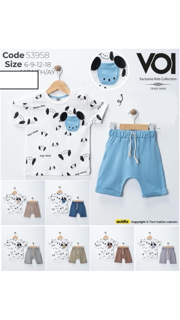 compleu baieti 6-18 luni 4/set
