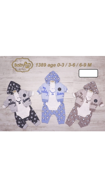 compleu bebe 0-9 luni 3/set