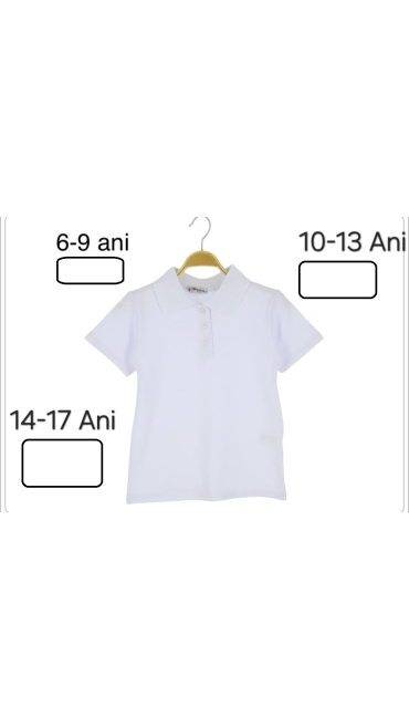 tricou alb copii scoala 6-9 ani 4/set