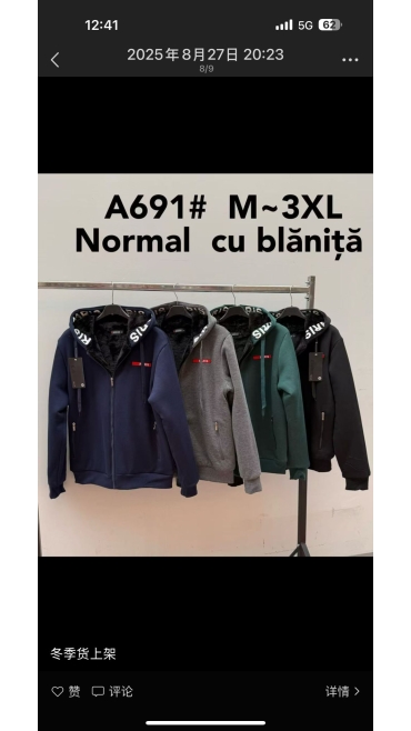 hanorac barbati blanita m-3xl 5/set
