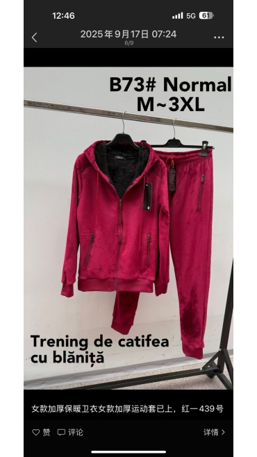 trening dama catifea imblanit m-3xl 5/set
