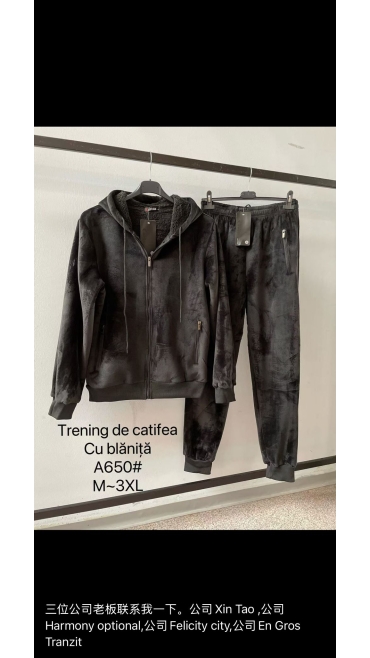 trening barbati catifea imblanit m-3xl 5/set