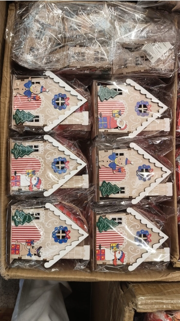 casuta decorativa lemn 6/set