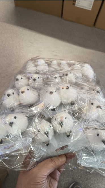 pasare decorativa brad 12/set