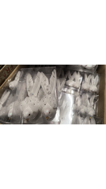 set 2 pasari decorative brad 6/set