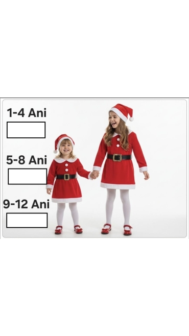 rochie craciunita 5-8 ani 4/set