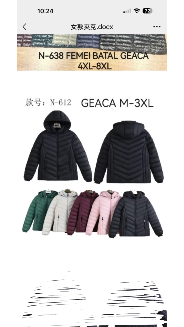 geaca dama s-2xl 5/set