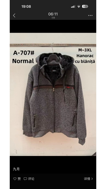 hanorac barbati blana m-3xl 5/set